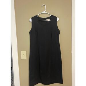 Coldwater Creek Womens Sleeveless Black Scoop Neck Polyester Shift Dress Medium